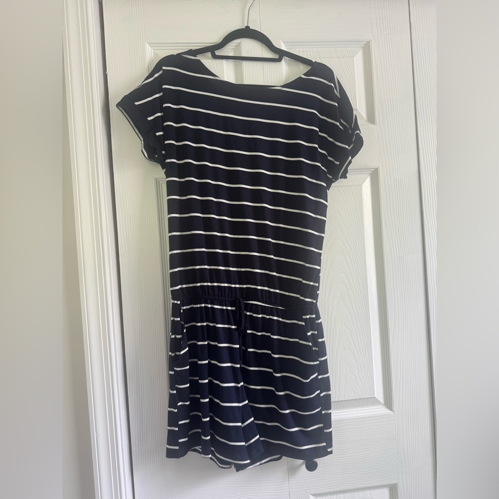 ❌SOLD❌Navy and White Striped Romper